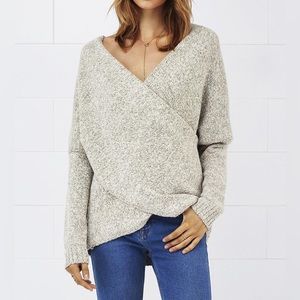 Thick grey cross sweater